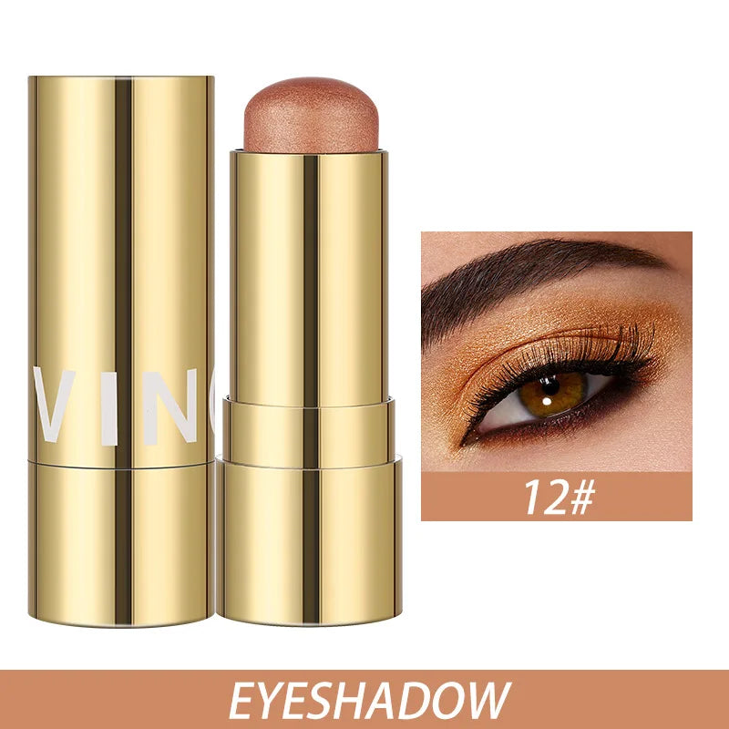 Cream Blush Stick Makeup, Shades with Highlighter, Shimmery lipstick, Long Lasting, Waterproof, Blendable Blush for cheeks