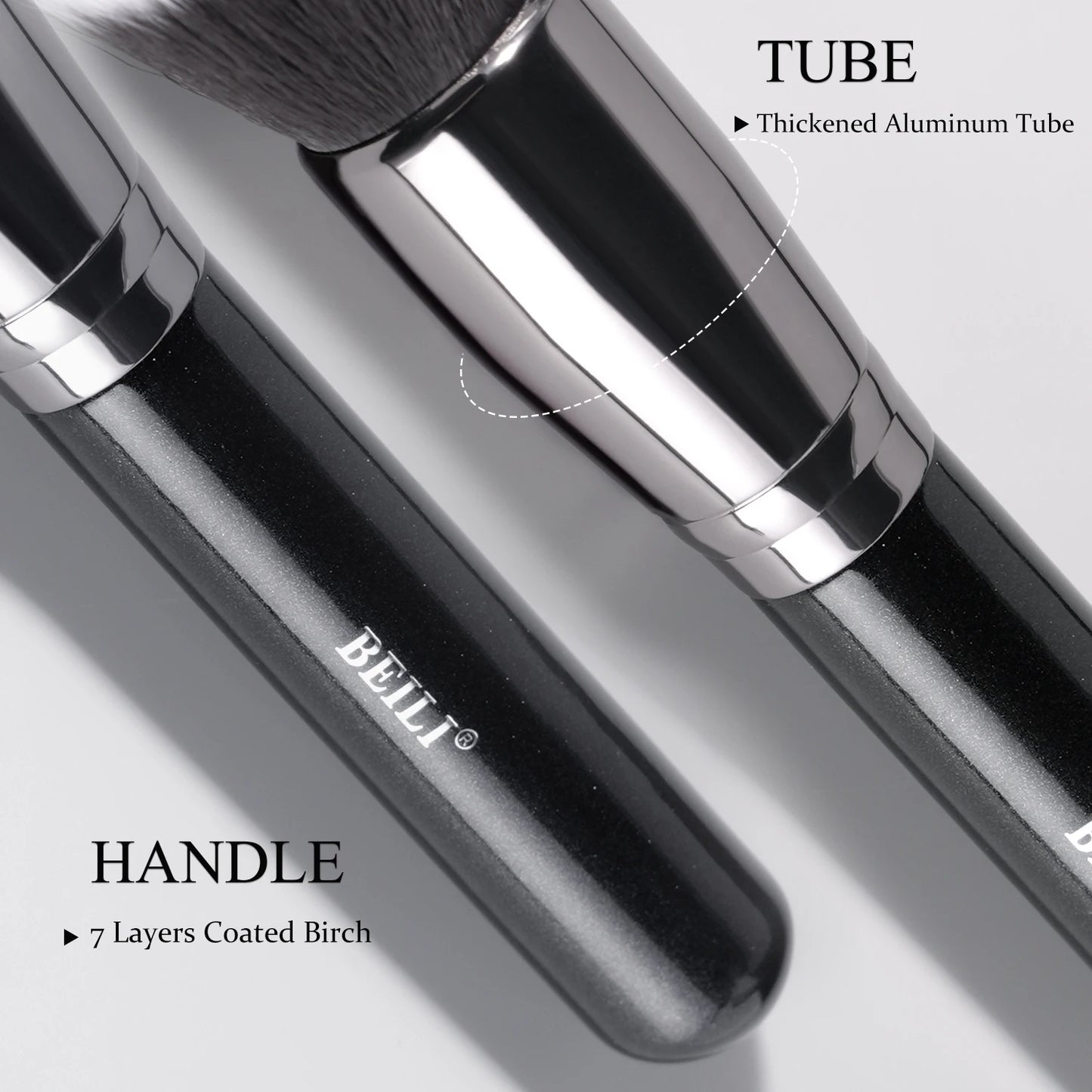 BEILI Professional Black Makeup Brushes Set Synthetic Hair Kabuki Foundation Blush Eyeshadow Smoky Brush Beauty Tool For Women