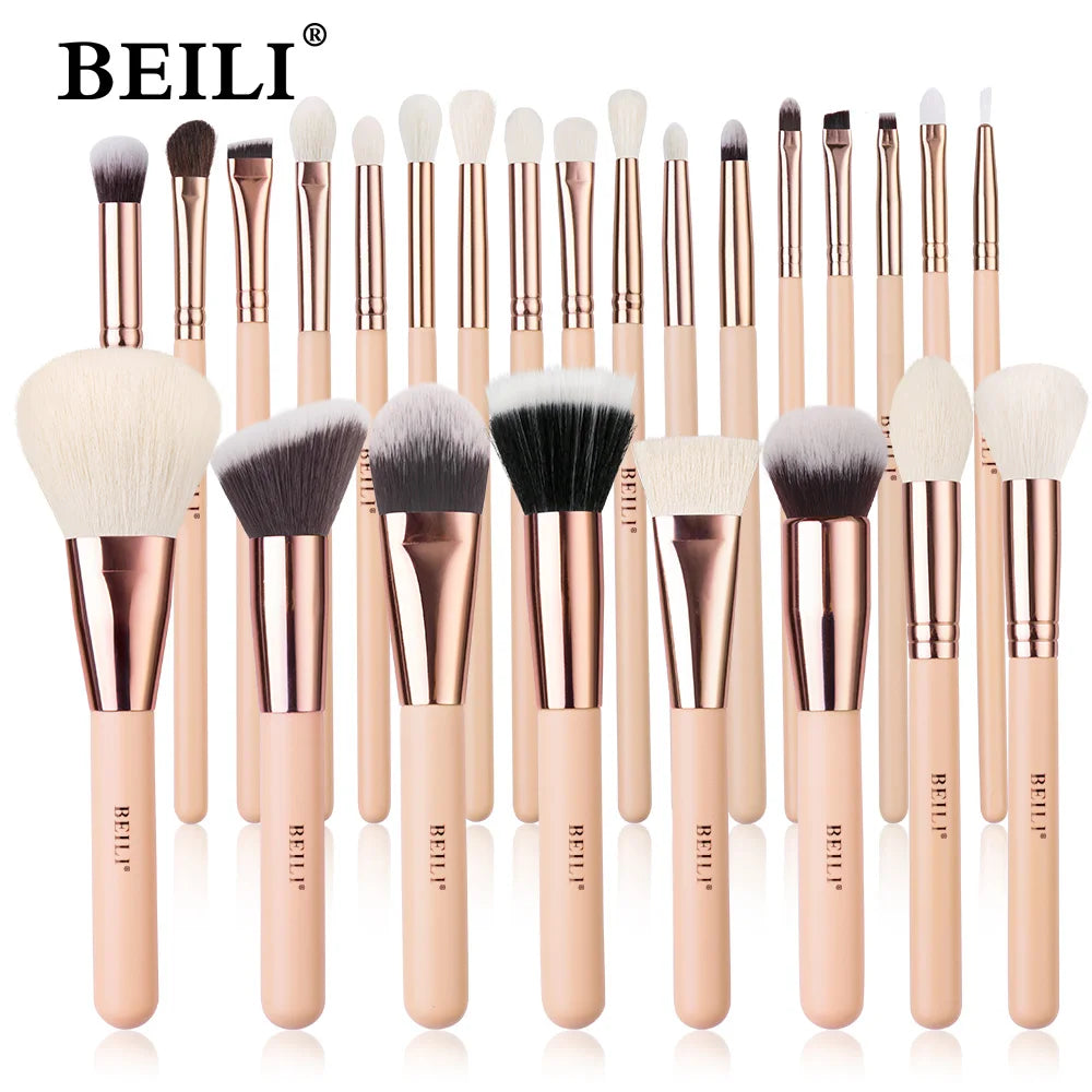 BEILI Pink Makeup Brushes Set Premium Foundation Contour Powder Blush Eyeshadow Highlighter Cosmetics Tool brochas de maquillaje