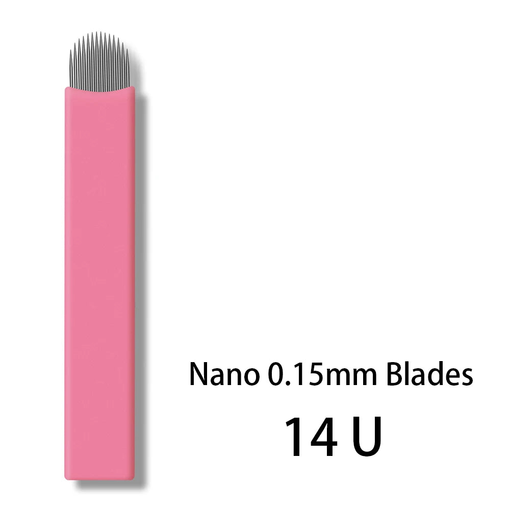 50pcs/Box 0.15mm Microblading Needles Permanent Makeup Eyebrow Tattoo Manual Nano Blades Needles