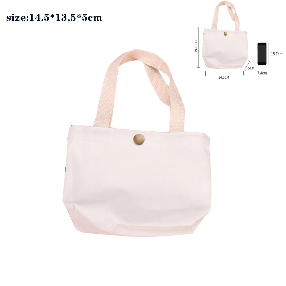 Canvas Bag Storage Bag Grocery Bag Eco-Friendly foldable Bag folding Pocket Tote Portable Shoulder Handbags Food Shopping bag