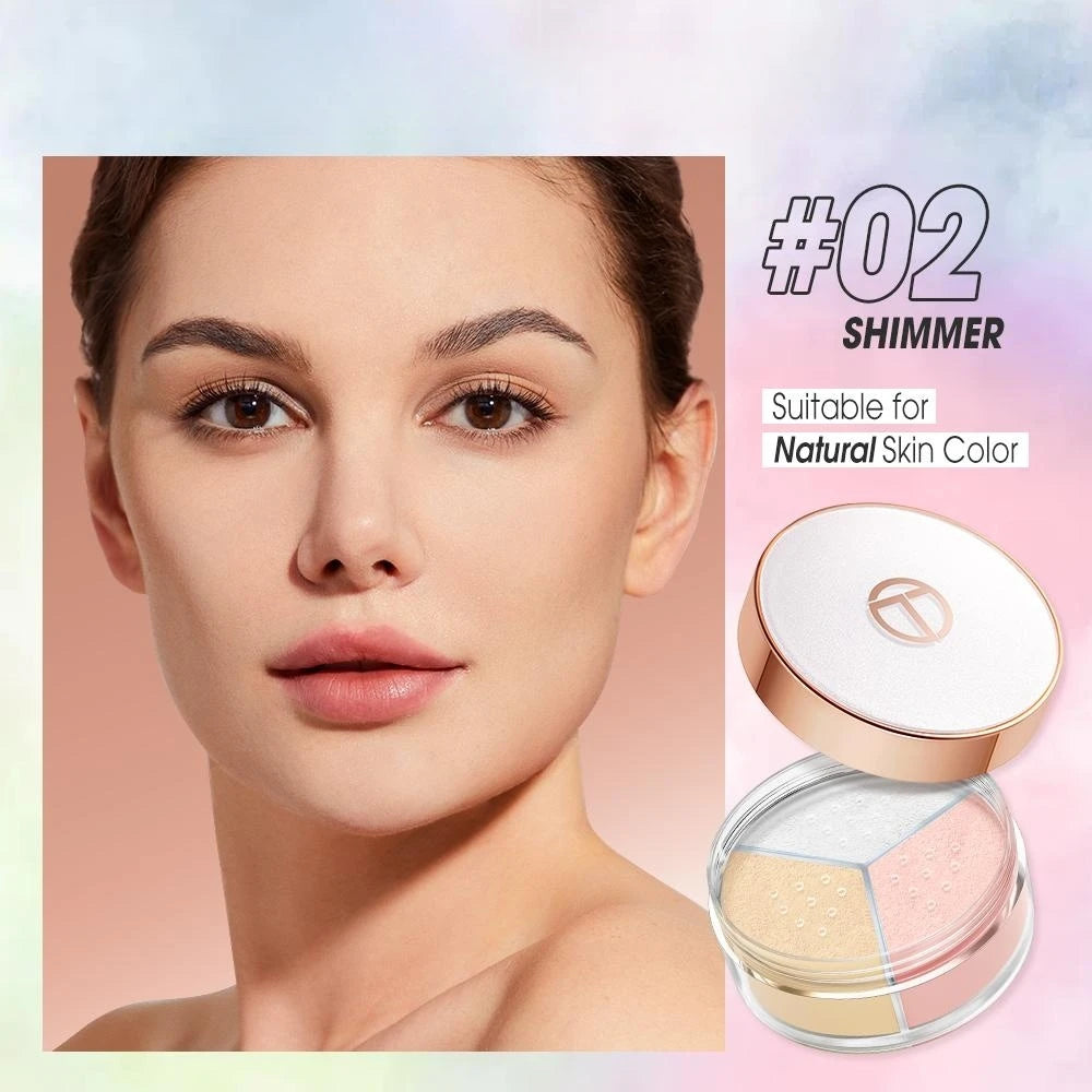 O.TWO.O 3 Color Loose Powder Hides Oil Pores Face Powder Blend Naturally Setting Powder Fix Lock Makeup Matte Finishing Powder
