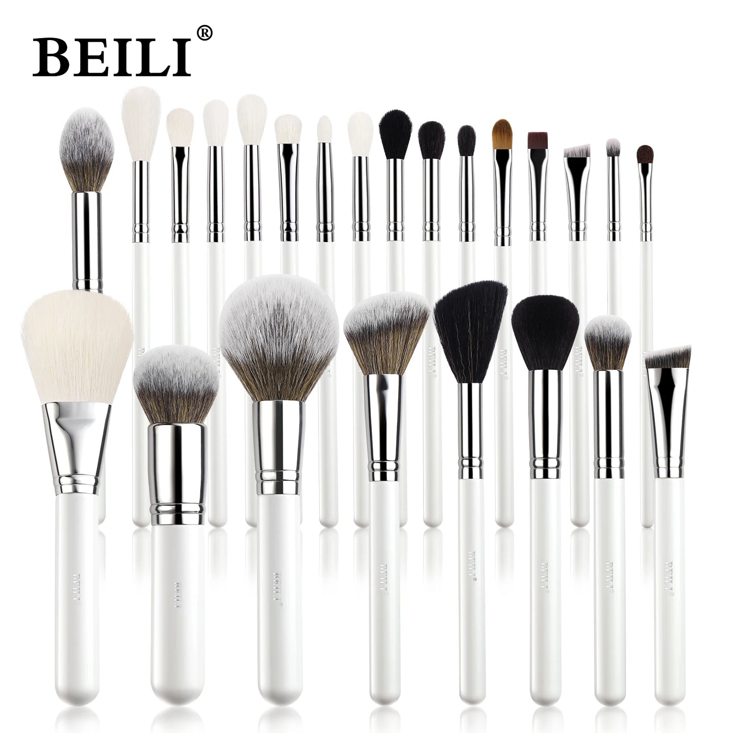 BEILI Makeup Brush Set 24-42pcs with Water-based Material Handle Powder Foundation Blush Eyebrow Eyeshadow Brushes Cosmetics Kit