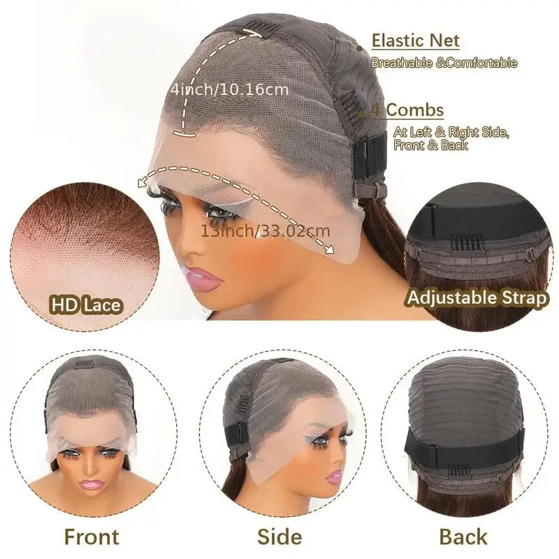 Peruvian Body Wave Highlight 13x4 Lace Front Wigs Human Hair Wigs For Women 4/27 Ombre Honey Blonde Body Wave Wigs Human Hair