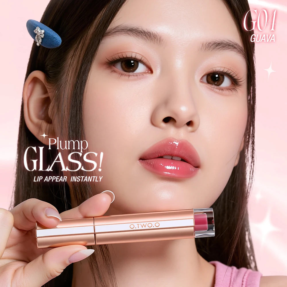 O.TWO.O Liquid Lip Gloss Lipstick Glossy Finish High-Shine Long Lasting Moisturize Non-Stick Glassy Lips Glossy Lip Stain Makeup