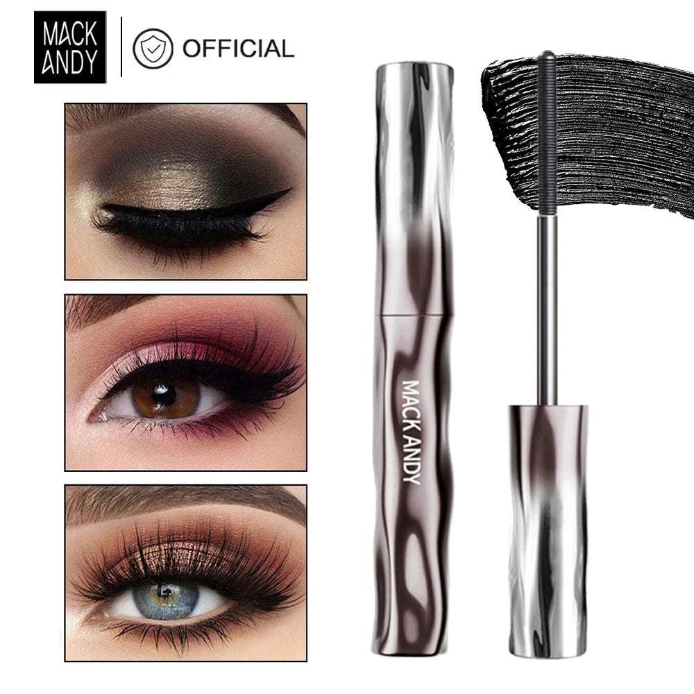 MACKANDY New Steel Pipe Black Technology Mascara Upgrade Non-Clumping Smudge-Proof Long Lasting No-Flake Waterproof Mascaras