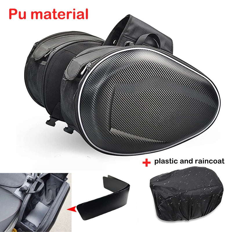 Newest Motorcycle Waterproof Racing Race Moto Helmet Travel Bags Suitcase Saddlebags + One Pair of Raincoat+Plastics
