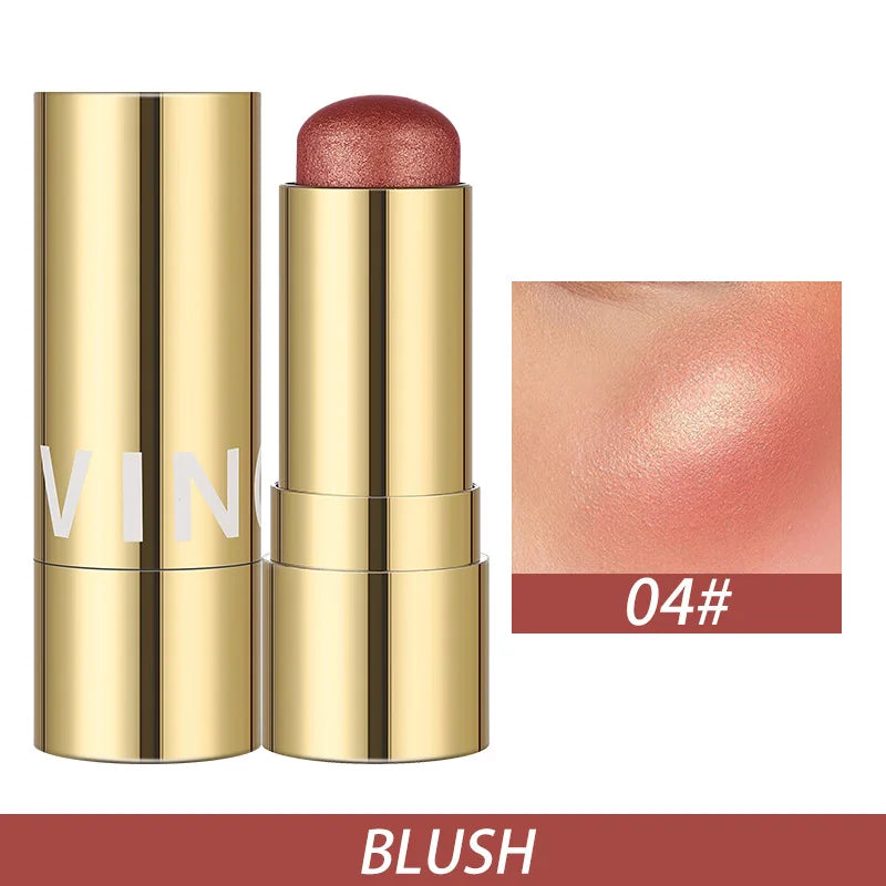 Cream Blush Stick Makeup, Shades with Highlighter, Shimmery lipstick, Long Lasting, Waterproof, Blendable Blush for cheeks