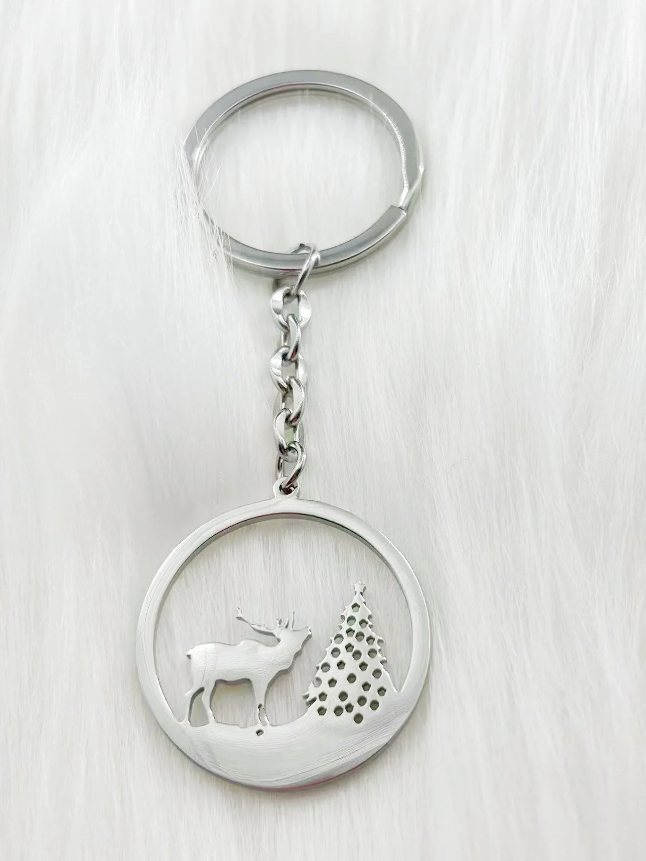 WOUWU New Mixed Christmas Keychain Cute Santa Claus Deer Pendant Keychain For Men Women New Year Party Gift