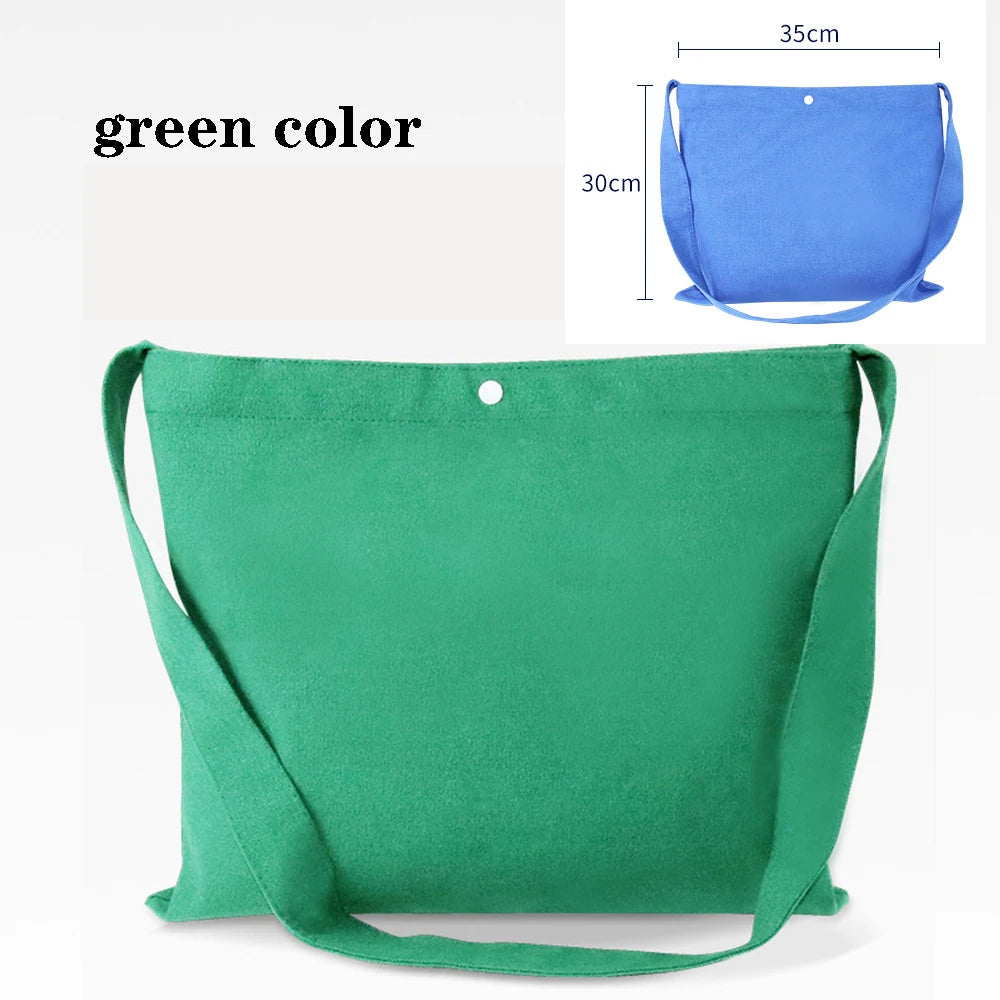 Canvas Cloth Bag Cotton Shopping grocery bags Resuable fabric shoulder bag Folding Tote Portable Handbags School Pen Storage Bag