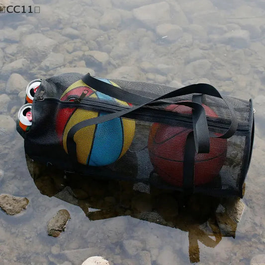 〔CC11〕Black Yoga Pad Carrier Bag Basketball Volleyball Bag Sports Fitness Storage Bag Mesh Pilates Bodybuilding Sports Bag
