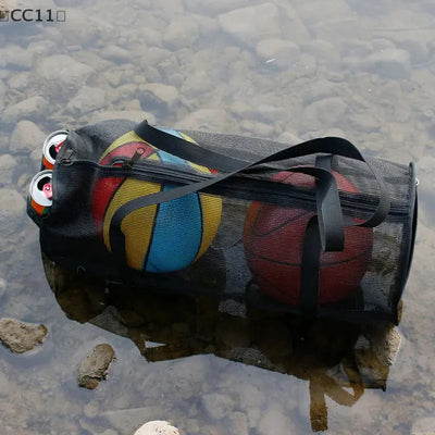 〔CC11〕Black Yoga Pad Carrier Bag Basketball Volleyball Bag Sports Fitness Storage Bag Mesh Pilates Bodybuilding Sports Bag