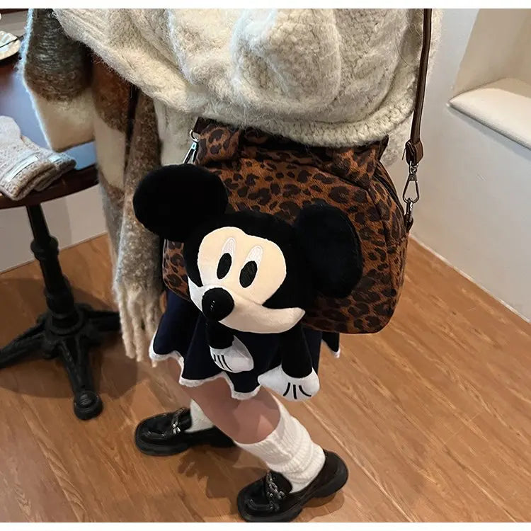 cartoon Mickey Mouse, versatile commuter light crossbody bag, large-capacity single-shoulder bag