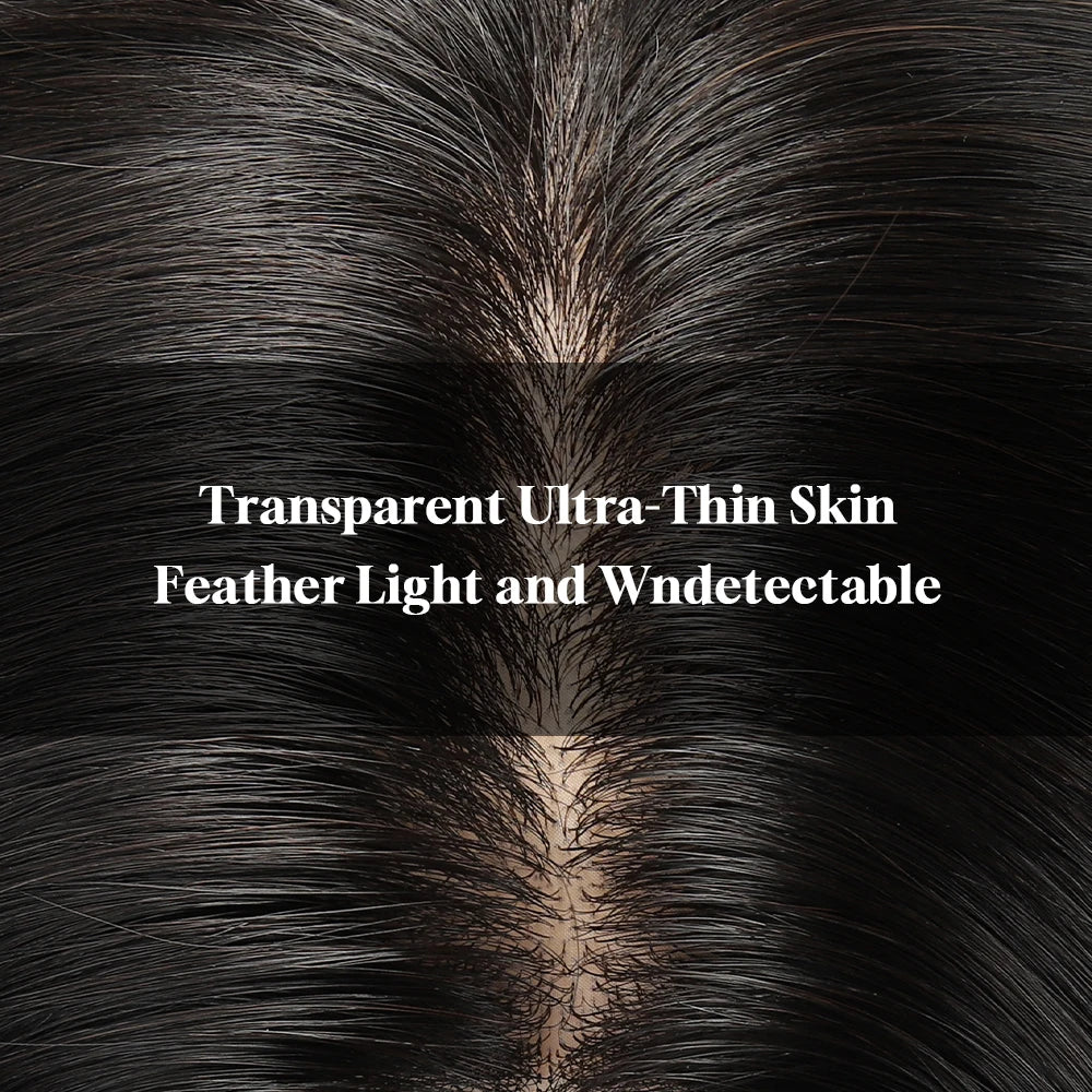 0.03mm Clearance Super Thin Skin Toupee V Loop  Men Toupee Capillary Prothesis Hair Piece For Men Hair Replacement System