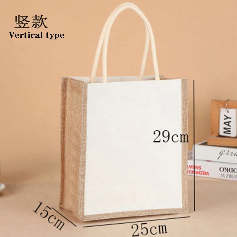 Cotton bag Burlap Grocery Bag Canvas Tote Shopping bag Shoulder Eco-Friendly Handbags Cotton Storage Bag portable burlap handbag