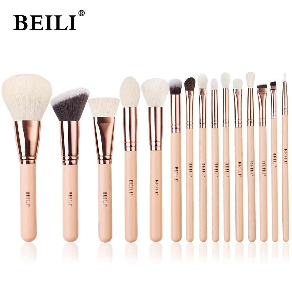BEILI Pink Makeup Brushes Set Premium Foundation Contour Powder Blush Eyeshadow Highlighter Cosmetics Tool brochas de maquillaje