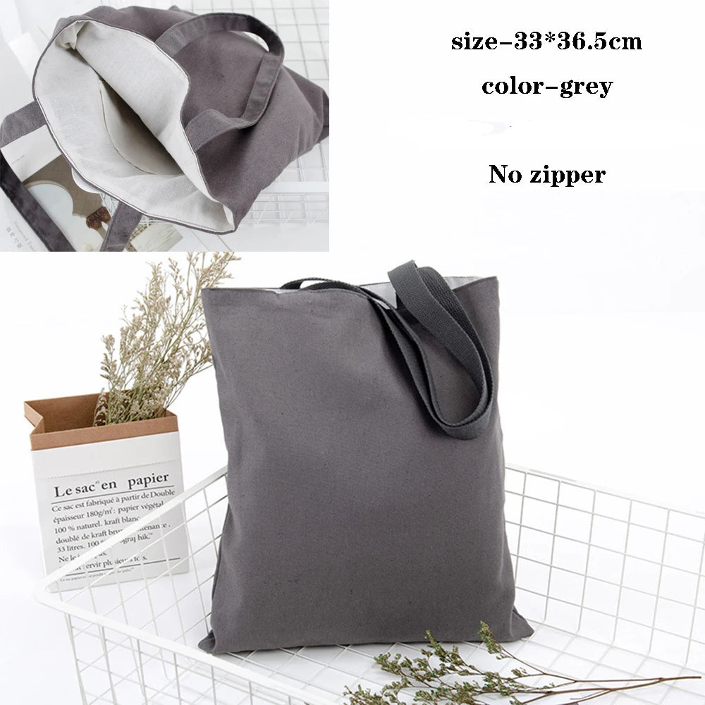 Canvas Bag Storage Bag Grocery Bag Eco-Friendly foldable Bag folding Pocket Tote Portable Shoulder Handbags Food Shopping bag