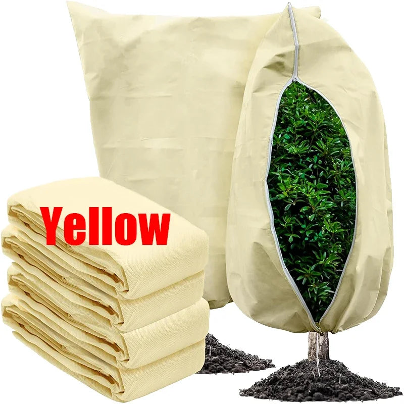 Multi-size Winter Plant Protection Bag Non-woven Plant Against Cold Warm Cover with Zipper Drawstring Vegetation Anti-Frost Bags