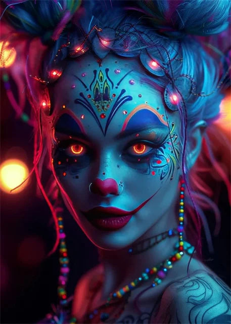 Cyber Mask Cool Girl Canvas Posters and Prints Halloween Makeup Girl Pictures Canvas Paintings for Home Bedroom Decor No Frame