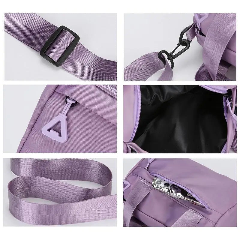 Small Gym Bags Multipurpose Zippered Fitness Bags Outdoor Tote Bag With Shoulder Straps Portable Crossbody Bags For Hiking