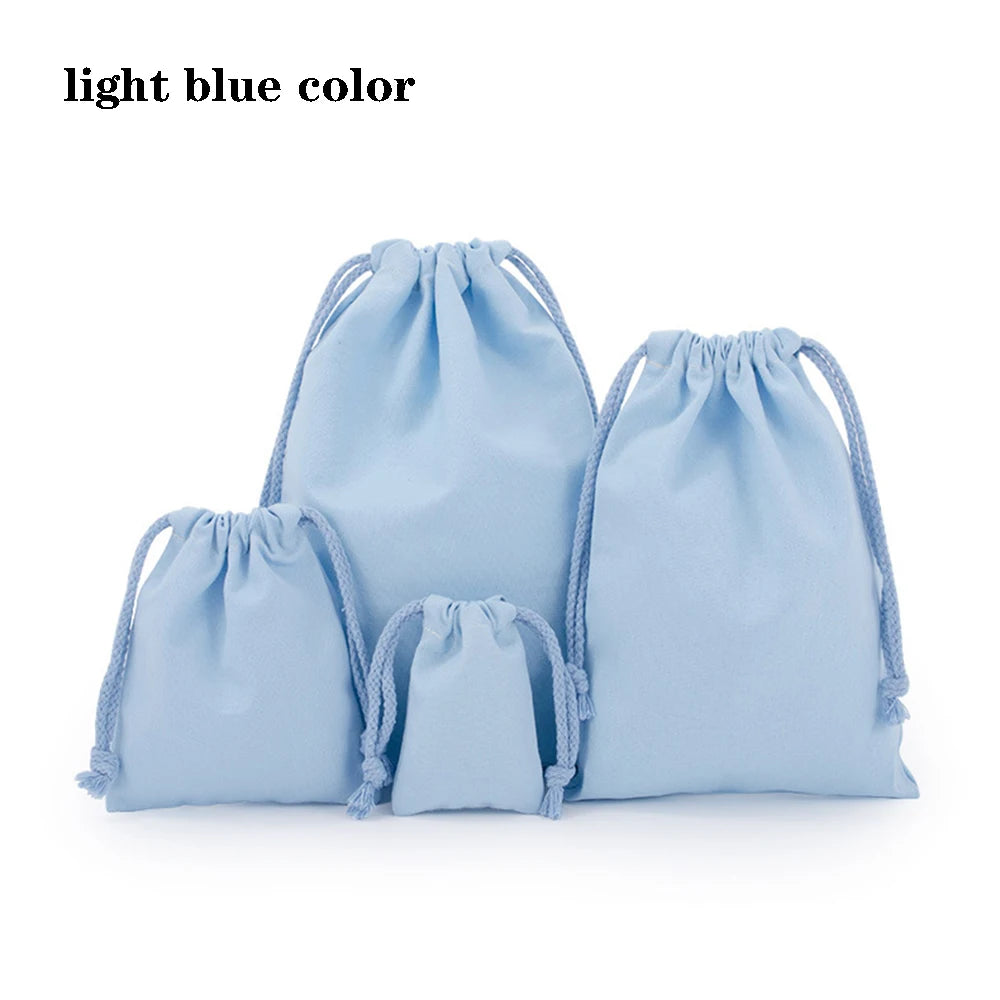 Drawstring bag Cotton Storage organizer Tote Portable Handbags Grocery Shopping Shoulder bags Canvas foldable Travel Storage Bag