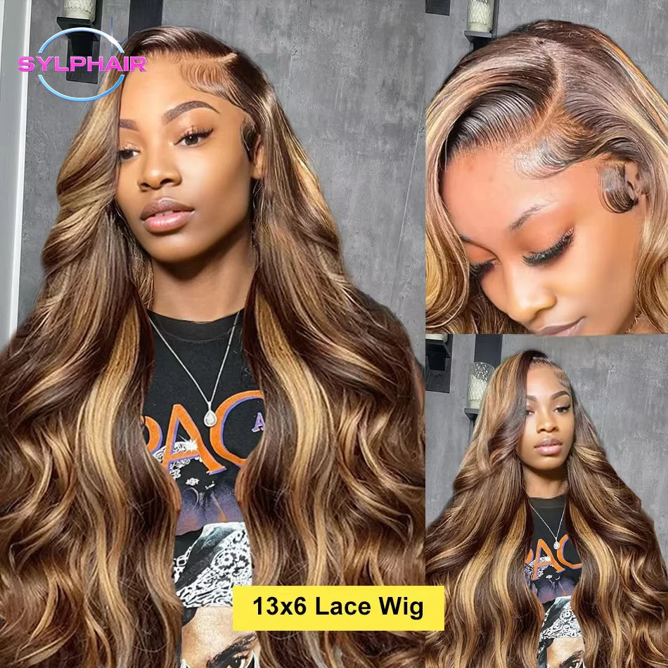 Highlight Wig Human Hair Body Wave Brazilian Hair 13x6 Hd Lace Frontal Wig For Women Glueless Blonde Lace Front Wig Human Hair