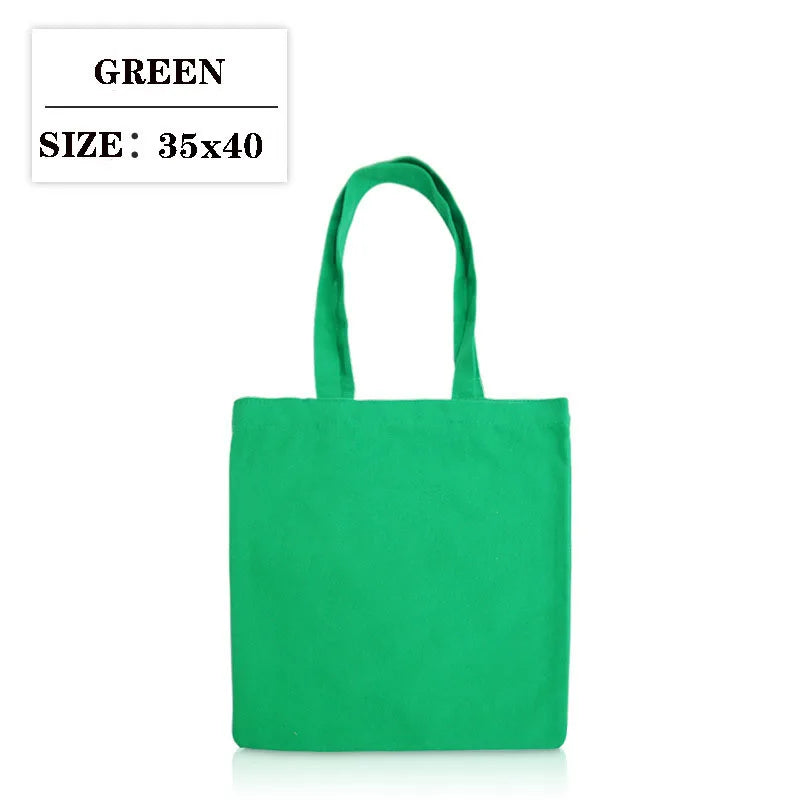 Canvas Cloth Bag Cotton Shopping grocery bags Resuable fabric shoulder bag Folding Tote Portable Handbags School Pen Storage Bag