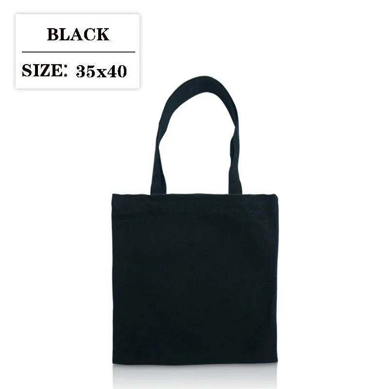 Canvas Cloth Bag Cotton Shopping grocery bags Resuable fabric shoulder bag Folding Tote Portable Handbags School Pen Storage Bag