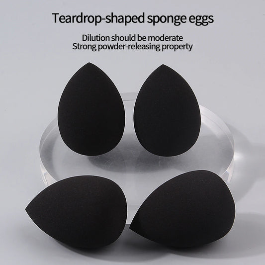 Multi-specification best-selling black makeup sponge beauty egg set, high resilience and no powder sticking facial makeup tools
