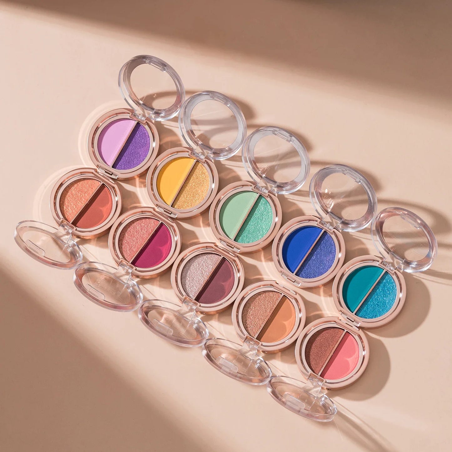 BEAUTY GLAZED 2 IN 1 Eye Shadow Palette Matte Glitter Eyeshadow Neon Nude Red Piow Pigments Shadow Professional Makeup Palette