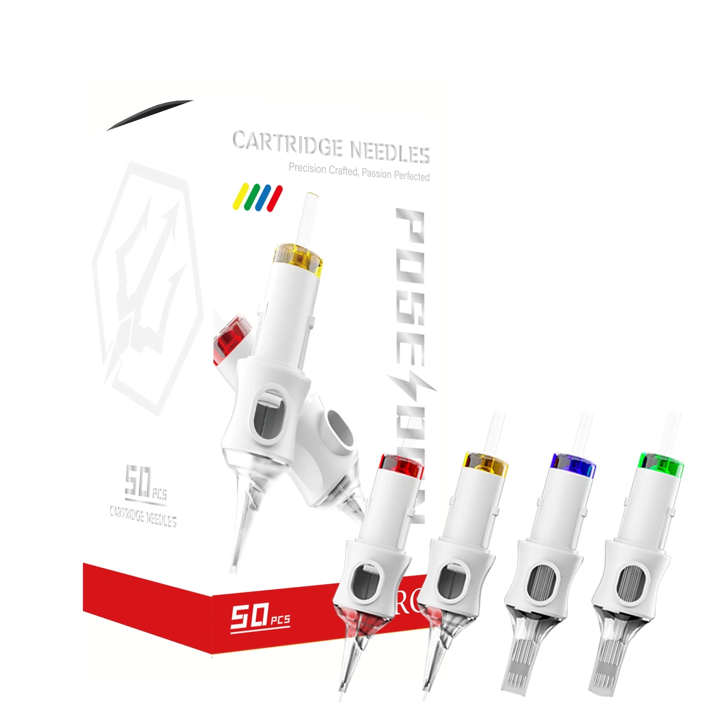 POSEIDON V6 50Pcs Tattoo Needles Professional Tattoo Cartridge Needles New Disposable Safty Permanent Makeup Tattoo Needles Kit