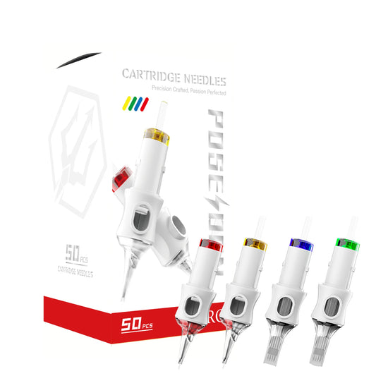 POSEIDON V6 50Pcs Tattoo Needles Professional Tattoo Cartridge Needles New Disposable Safty Permanent Makeup Tattoo Needles Kit