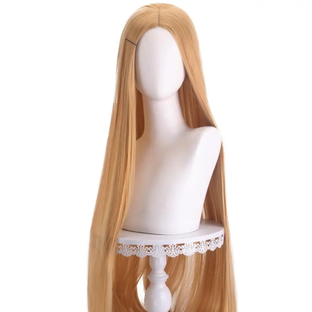 Long Straight Wig 100cm Black Daily Wear, Unisex Center Parted Lace Front for Halloween Cosplay Anime Themed Party