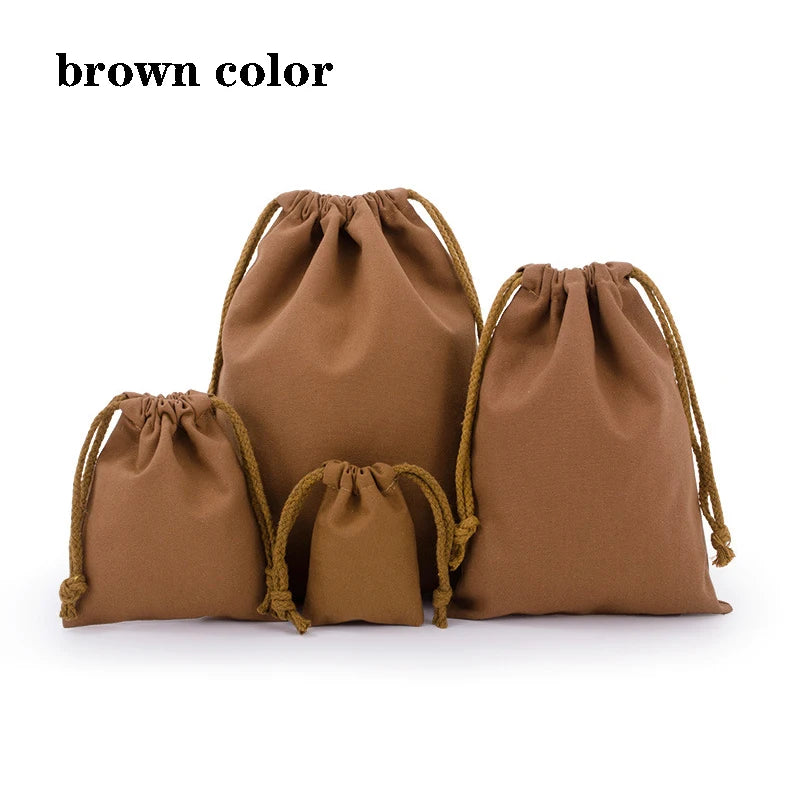 Drawstring bag Cotton Storage organizer Tote Portable Handbags Grocery Shopping Shoulder bags Canvas foldable Travel Storage Bag