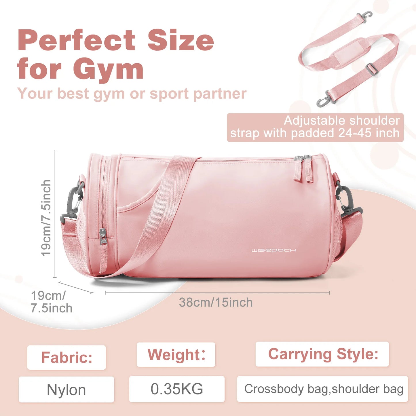Women Men Gym Bag Sports Bag - Gym Bag with Wet Compartments for Travel, Sportsman Training Gym Bag,Travel Duffle Bag, Pool Bag