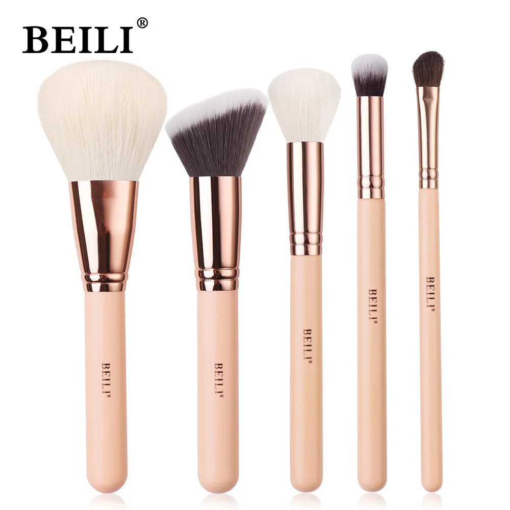BEILI Pink Makeup Brushes Set Premium Foundation Contour Powder Blush Eyeshadow Highlighter Cosmetics Tool brochas de maquillaje
