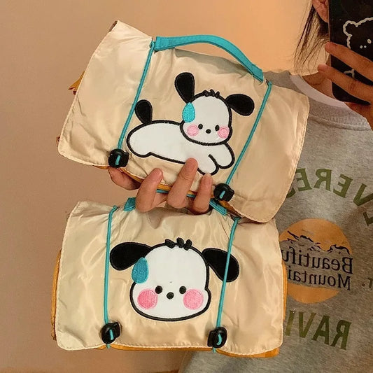 Foldable Cartoon Dog Cosmetic Bag Drawstring Portable Detachable Storage Bag Mesh Four-in-One Travel Toiletry Bag Travel