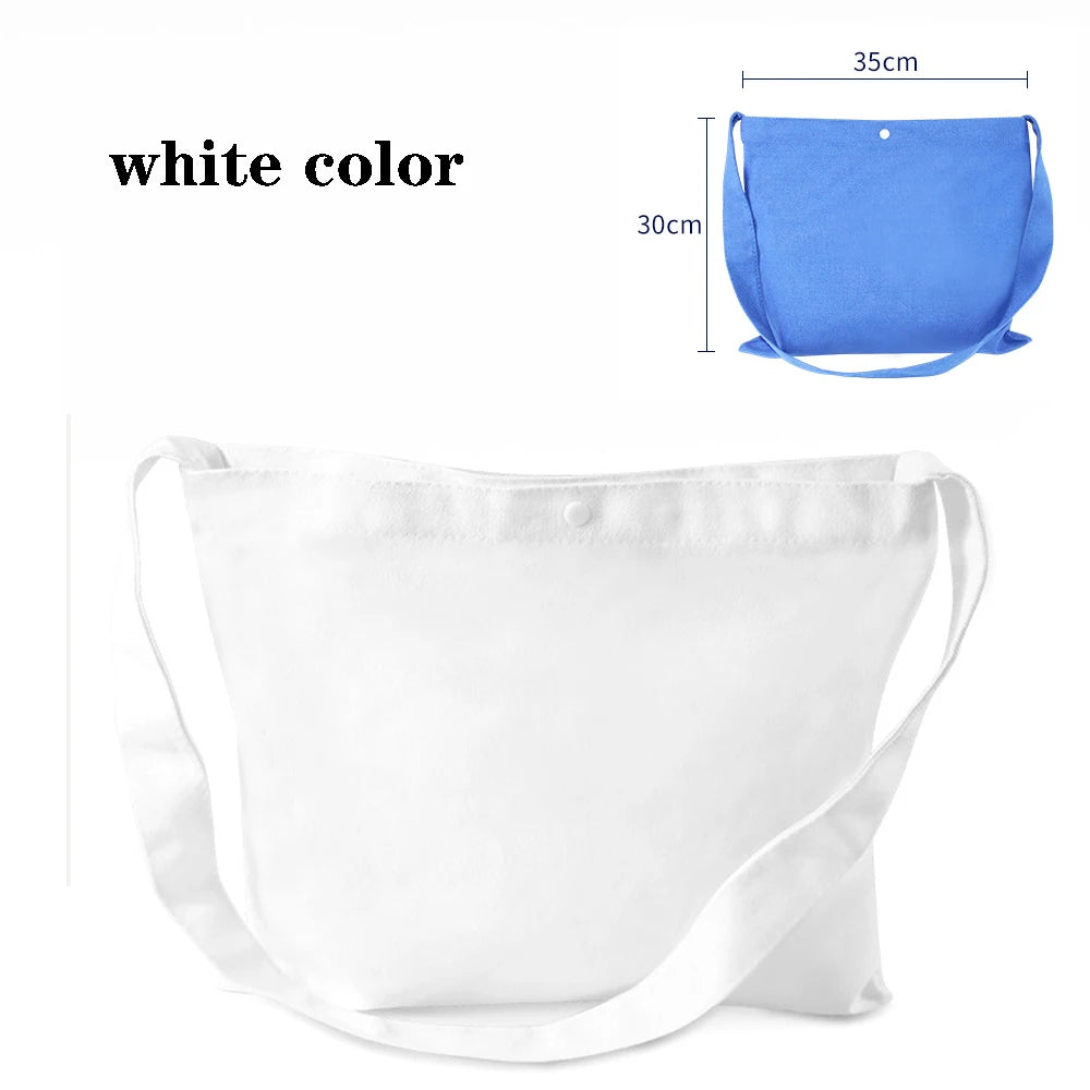 Canvas Cloth Bag Cotton Shopping grocery bags Resuable fabric shoulder bag Folding Tote Portable Handbags School Pen Storage Bag