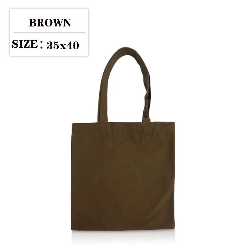 Canvas Cloth Bag Cotton Shopping grocery bags Resuable fabric shoulder bag Folding Tote Portable Handbags School Pen Storage Bag