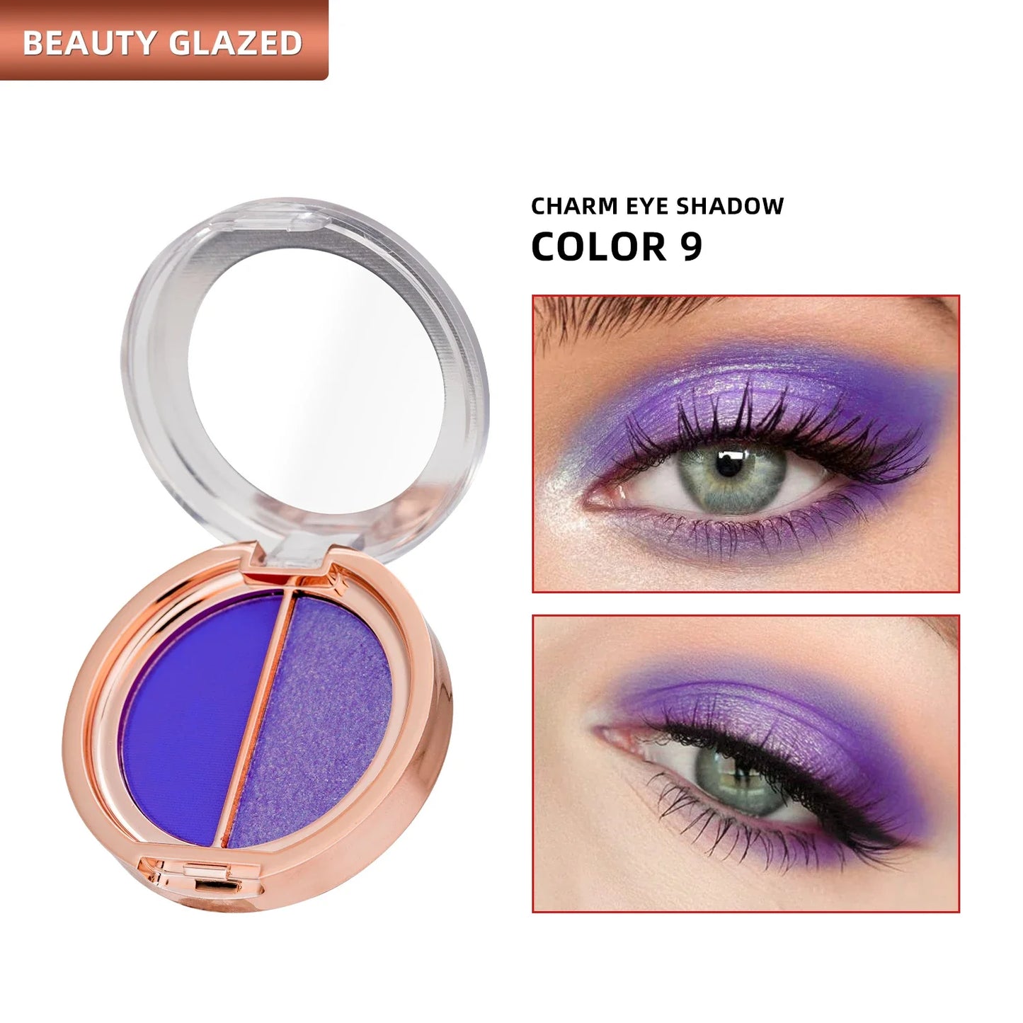BEAUTY GLAZED 2 IN 1 Eye Shadow Palette Matte Glitter Eyeshadow Neon Nude Red Piow Pigments Shadow Professional Makeup Palette