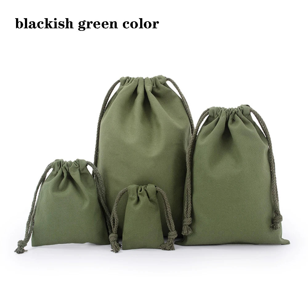 Drawstring bag Cotton Storage organizer Tote Portable Handbags Grocery Shopping Shoulder bags Canvas foldable Travel Storage Bag