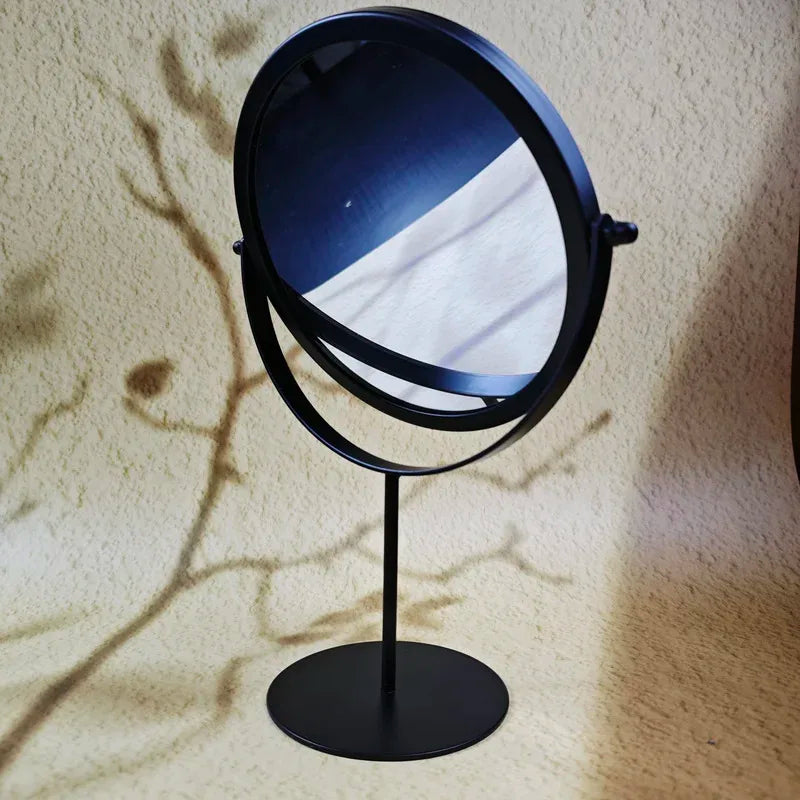 360 Degrees Rotate Iron Desktop Mirror Texture Ladies Makeup Mirror Creative Iron Mirror Strong Sense Of Style