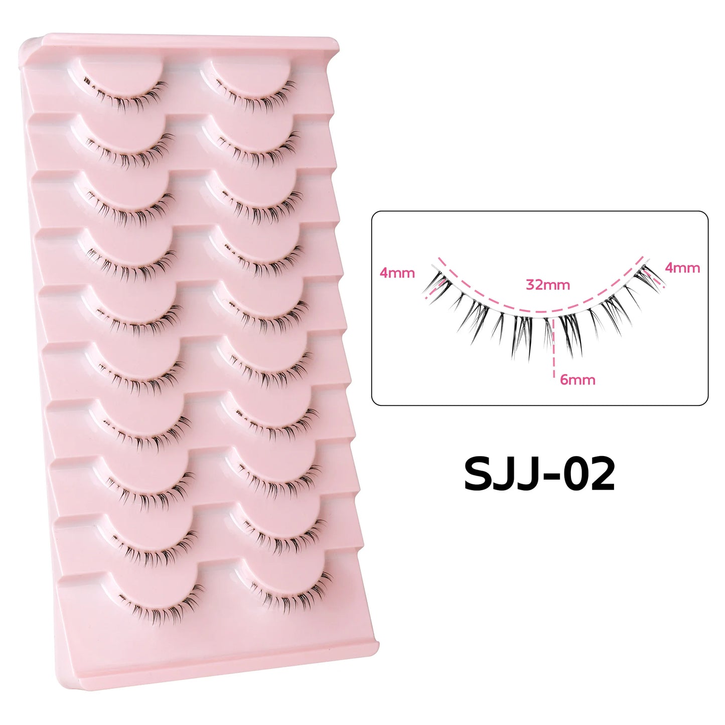 10Pairs Bottom Eyelashes Manga Lower Lashes Clear Band Wispy Small Flame Under Eye Lashes Korean Makeup Cosplay Tools