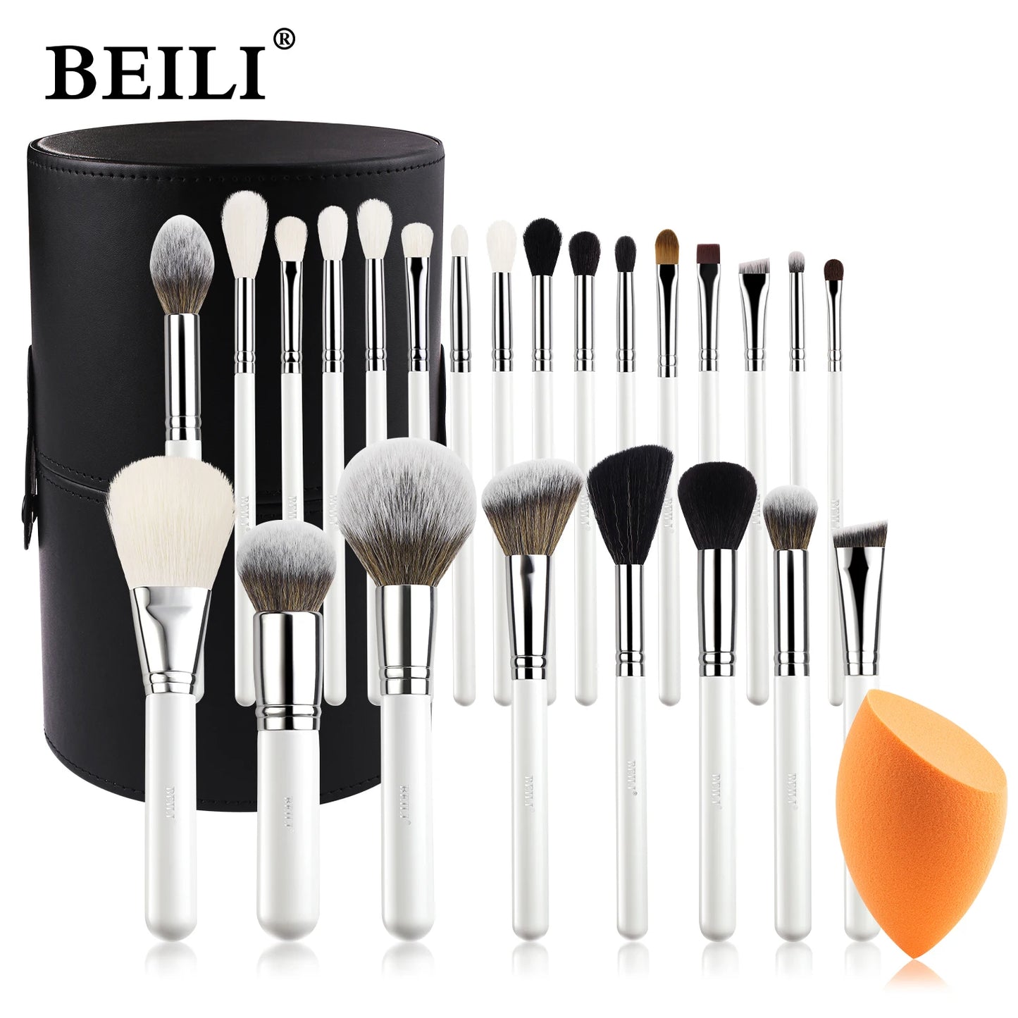 BEILI Makeup Brush Set 24-42pcs with Water-based Material Handle Powder Foundation Blush Eyebrow Eyeshadow Brushes Cosmetics Kit
