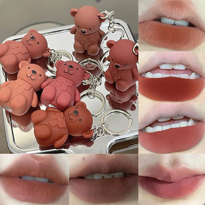 ART VALUE Bearland Velvet Lip Clay — 6-Color Bear Lip Clay, Natural Matte Finish, Skin-Brightening Lip Glaze