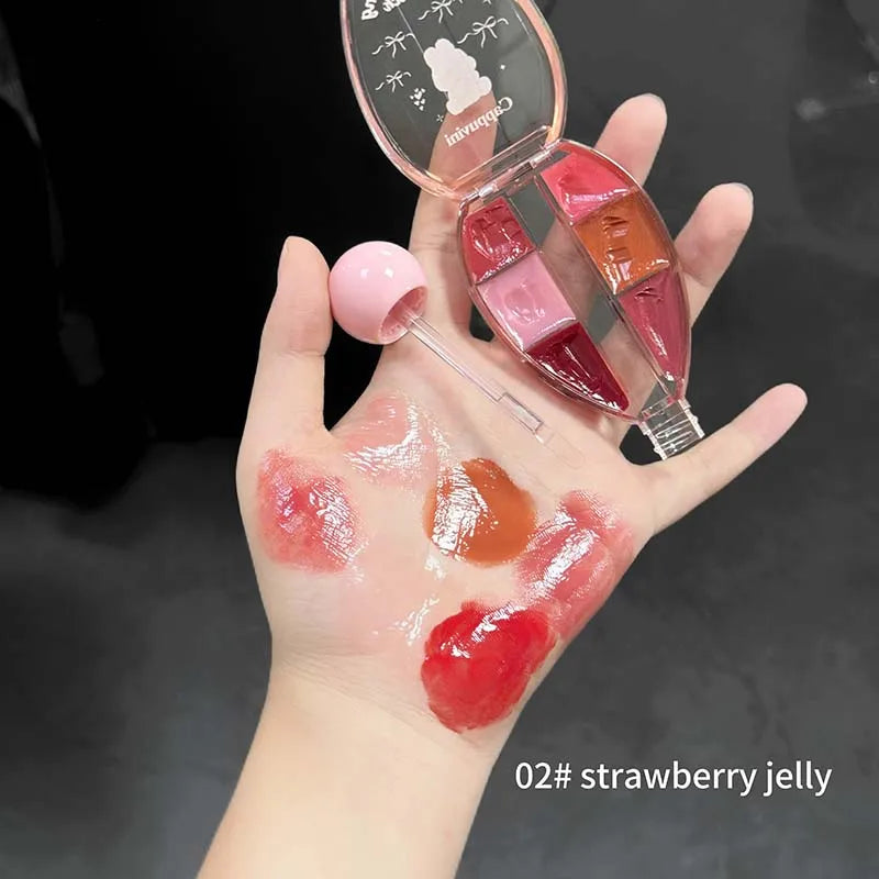 Cappuvini Six Colors Water Light Lip Gloss Moisturizing Easy to Coloring Lip Glaze Makeup Lipstick