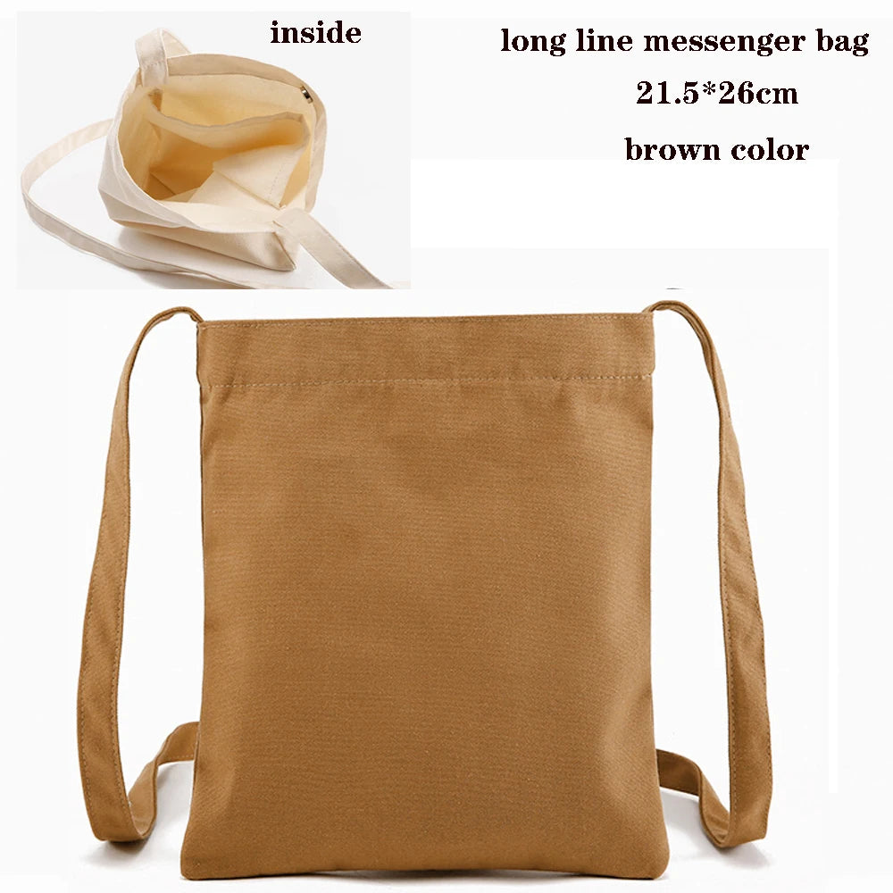 Canvas Cloth Bag Cotton Shopping grocery bags Resuable fabric shoulder bag Folding Tote Portable Handbags School Pen Storage Bag