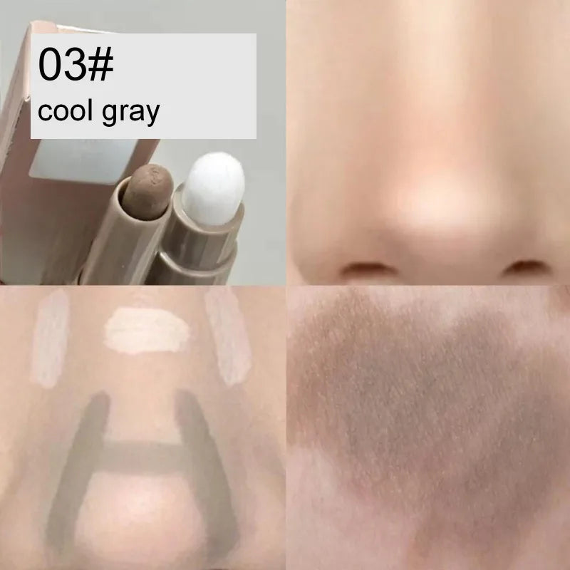 Double-ended Contouring Pen To Modify Contours, Hold Makeup, Develop Color, Brighten Dullness, Waterproof and Sweat-proof