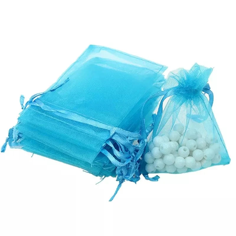 50pcs Organza Wedding Gift Jewelry Bag Packaging Net Organza Pochette Cadeau Organza Bags Bolsa Organza Gift Pouches 50%