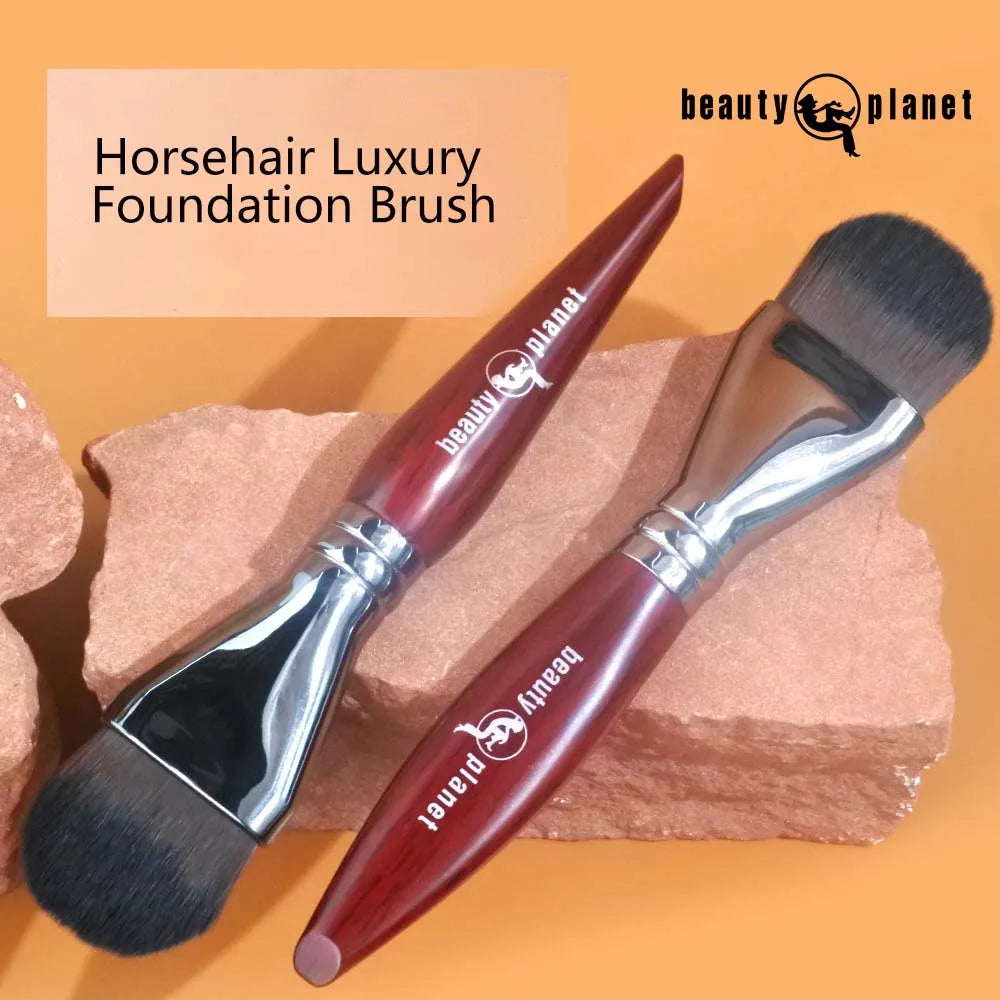 Beauty Planet Luxury Natural Animal Horse Hair Powder Foundation Blush Brushes Professional Makeup Make Up Cosmetic Tools